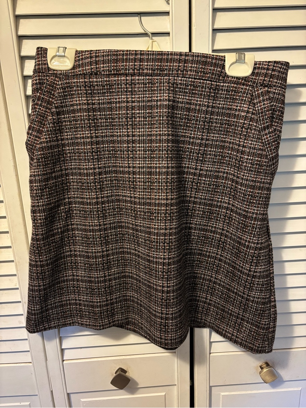 Skies Are Blue Brown Plaid Skirt